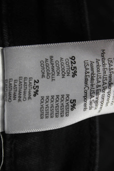 Mother Womens Straight Black Cotton Jeans Mid Rise Button Size 24