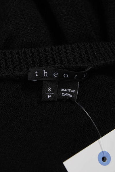 Theory Women Basic Linen Scoop Neck Tank Black Size S
