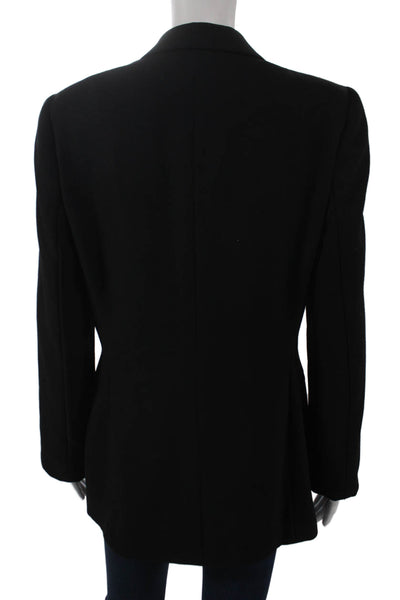 Giorgio Armani Le Collezioni Women Blazer Black Virgin Wool Button Size 8