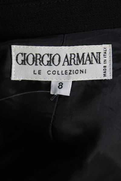 Giorgio Armani Le Collezioni Women Blazer Black Virgin Wool Button Size 8