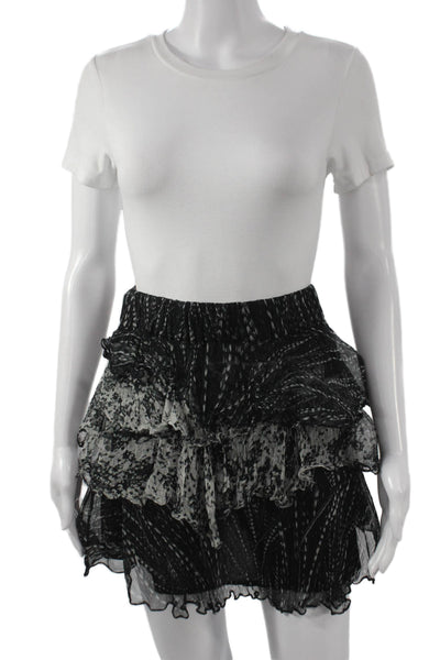 IRO Women Multicolor Animal Print Viscose Mini Skirt Pull On Size 36