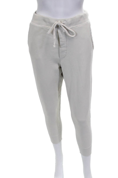 Nili Lotan Women Sweatpants Ivory Cotton Drawstring Size XS
