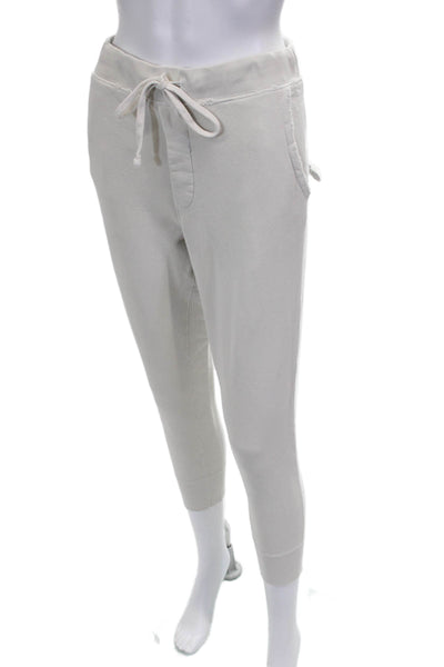 Nili Lotan Women Sweatpants Ivory Cotton Drawstring Size XS