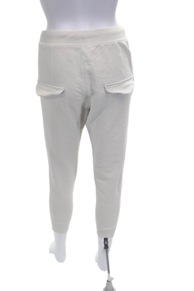 Nili Lotan Women Sweatpants Ivory Cotton Drawstring Size XS