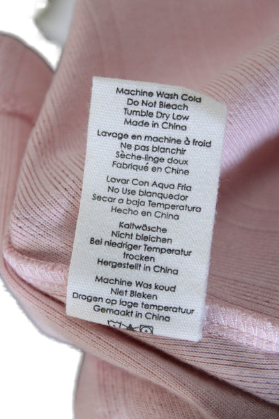 PJ Salvage Womens Henley Ribbed Knit Sleeveless Sleep Top Light Pink Size XS
