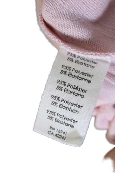 PJ Salvage Womens Henley Ribbed Knit Sleeveless Sleep Top Light Pink Size XS