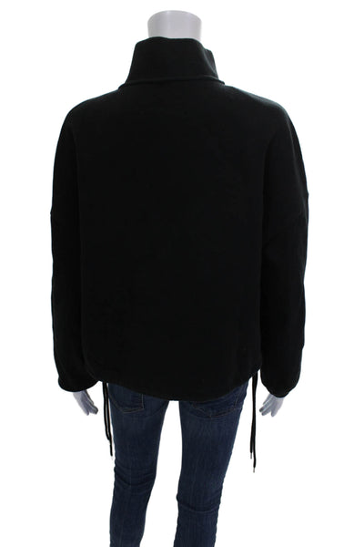 Yosemite Womens Black Cotton Pullover Sweatshirt High Neck Long Sleeve Size 1