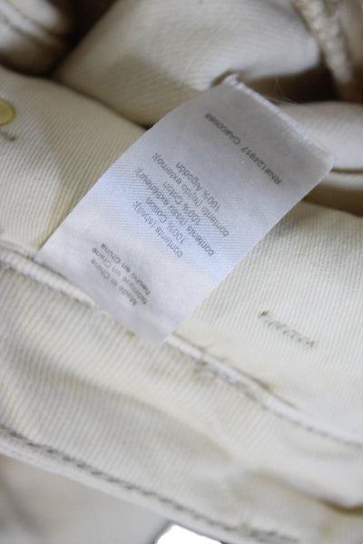 We Wore What Women Ivory Cut-Off Shorts 100% Cotton Button Closure Size 26