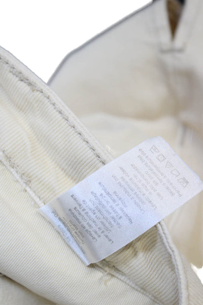 We Wore What Women Ivory Cut-Off Shorts 100% Cotton Button Closure Size 26