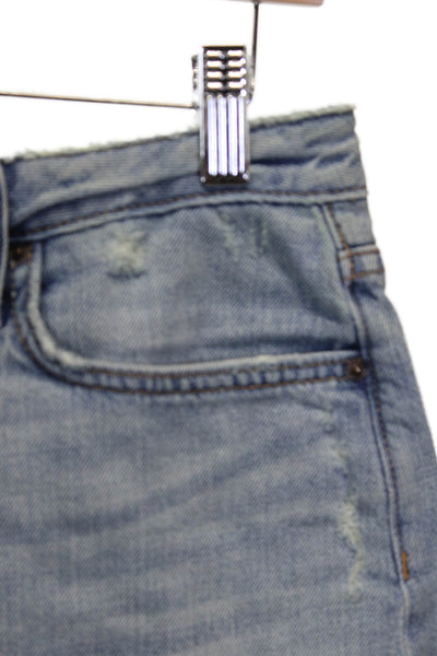 Grlfrnd Womens Blue Cut-Off Shorts Size 28
