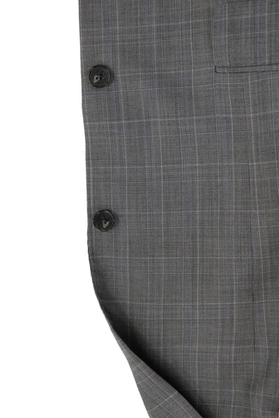 Hart Schaffner Marx Mens 2 Piece Plaid Suit Jacket Gray Button Size 38