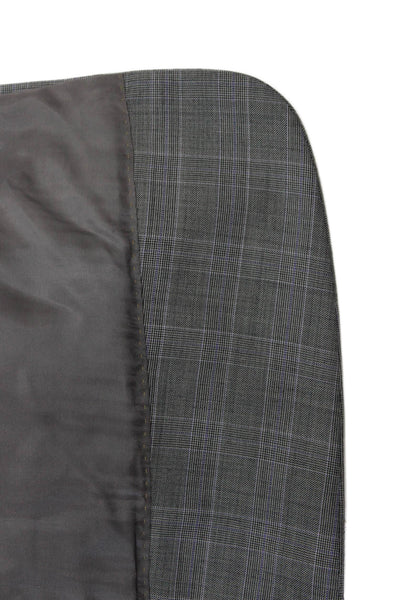 Hart Schaffner Marx Mens 2 Piece Plaid Suit Jacket Gray Button Size 38