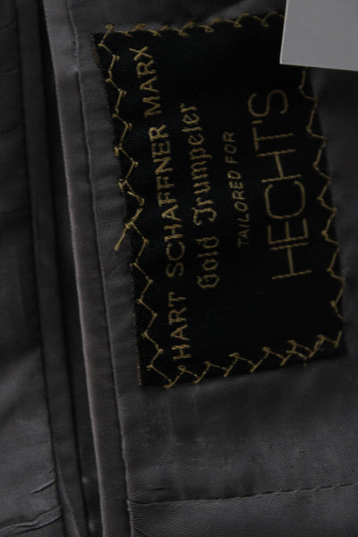 Hart Schaffner Marx Mens 2 Piece Plaid Suit Jacket Gray Button Size 38