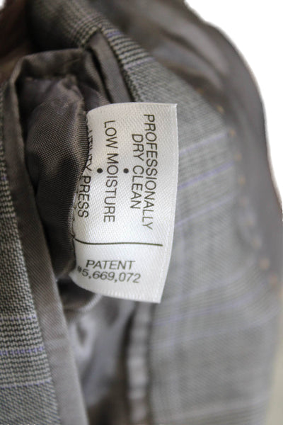 Hart Schaffner Marx Mens 2 Piece Plaid Suit Jacket Gray Button Size 38