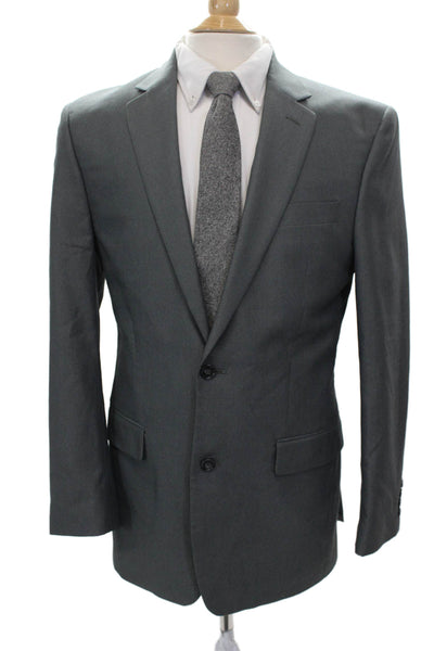 Michael Michael Kors Mens 2 Piece Suit Jacket Gray Button Solid Fall Size 38