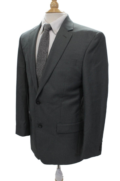 Michael Michael Kors Mens 2 Piece Suit Jacket Gray Button Solid Fall Size 38