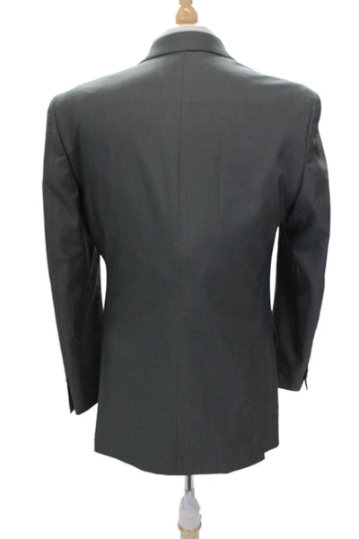 Michael Michael Kors Mens 2 Piece Suit Jacket Gray Button Solid Fall Size 38