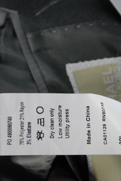 Michael Michael Kors Mens 2 Piece Suit Jacket Gray Button Solid Fall Size 38