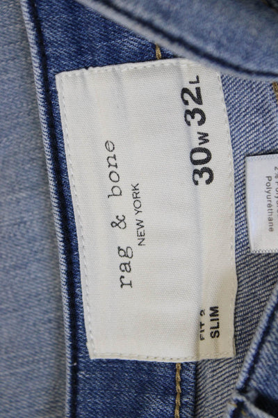Rag & Bone Mens Straight Blue Jeans Cotton Blend Button Size 30