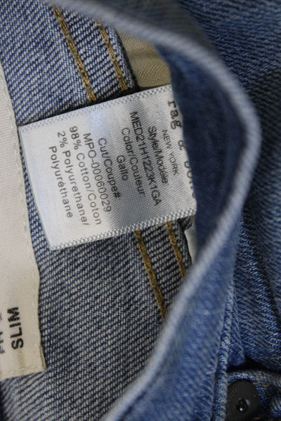 Rag & Bone Mens Straight Blue Jeans Cotton Blend Button Size 30