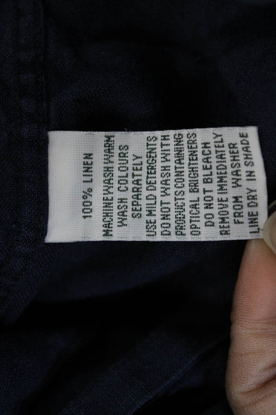 Rodd & Gunn Mens Linen Collared Short Sleeve Button-Down Shirt Blue Size S
