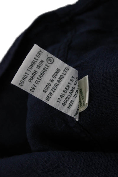 Rodd & Gunn Mens Linen Collared Short Sleeve Button-Down Shirt Blue Size S