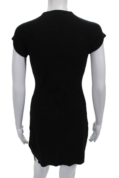 Universal Thread Womens Mini Dress Black Henley Button Short Sleeve Size S