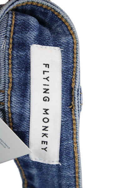 Flying Monkey Womens Straight Jeans Blue Cotton Blend Mid Rise Size 26