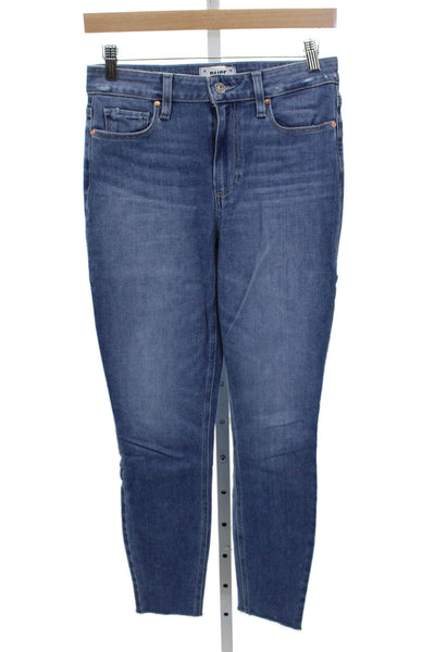 Paige Womens Ankle Jeans Blue Mid Rise Cotton Size 27
