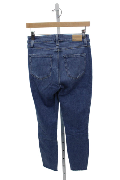 Paige Womens Ankle Jeans Blue Mid Rise Cotton Size 27