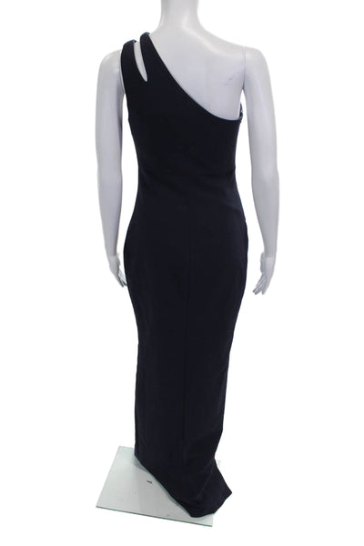 Likely Women Maxi Dress Blue One Shoulder Sleeveless Polyester Zip Size 2