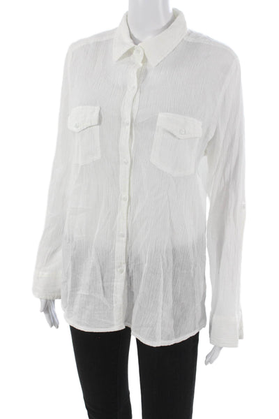 Melissa Odabash Womens Long Sleeve Cotton Blouse Size M