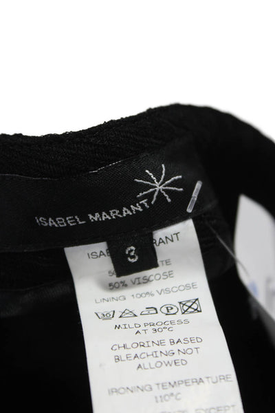 Isabel Marant Womens Dress Pants Black 50% Acetate Button Solid Size 3