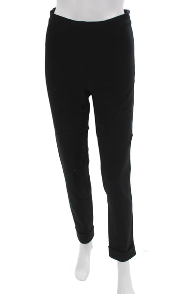 Ingrorose Women Dress Pants Black Zip Solid 95% Polyamide Size 44