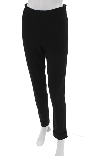 Ingrorose Women Dress Pants Black Zip Solid 95% Polyamide Size 44