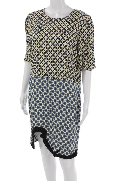 Stella McCartney Women Multicolor Shift Dress Mini Short Sleeve Size 46