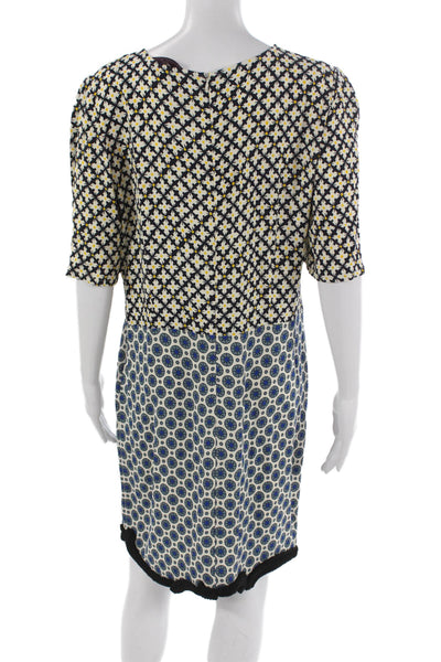 Stella McCartney Women Multicolor Shift Dress Mini Short Sleeve Size 46