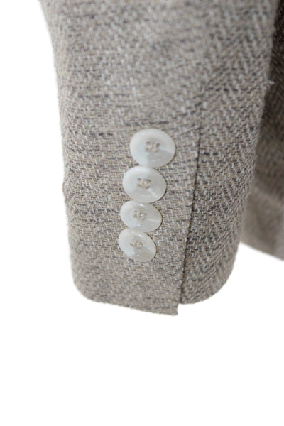 Stafford Mens Blazer Beige Herringbone Silk Size 44