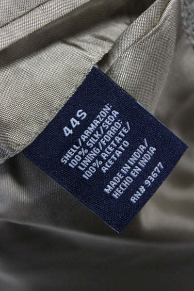 Stafford Mens Blazer Beige Herringbone Silk Size 44