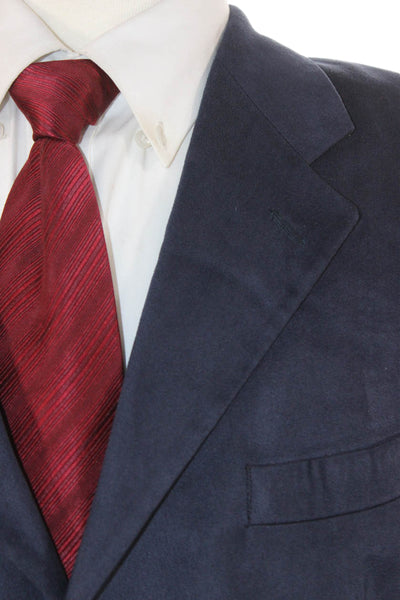 Brandini Mens Blazer Blue Solid Polyester Fall Size 42