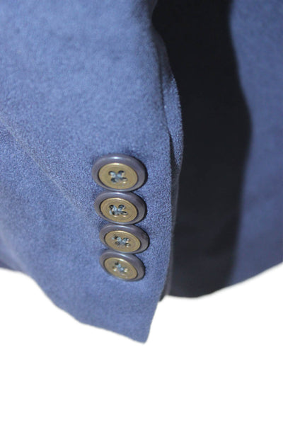 Brandini Mens Blazer Blue Solid Polyester Fall Size 42