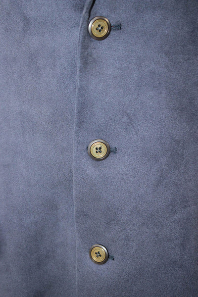Brandini Mens Blazer Blue Solid Polyester Fall Size 42