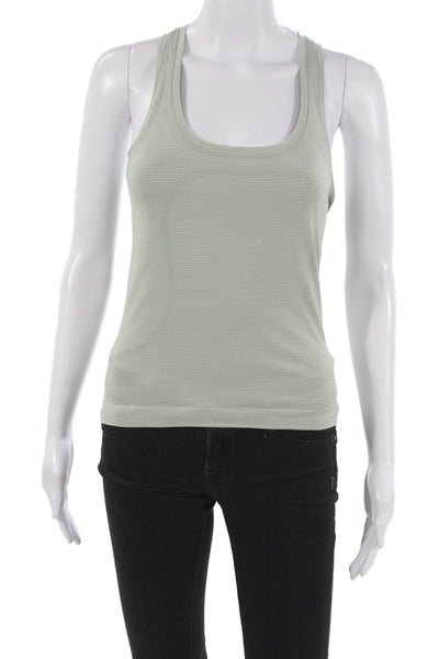Lululemon Women Green Striped Scoop Neck Sleeveless Tank Size S