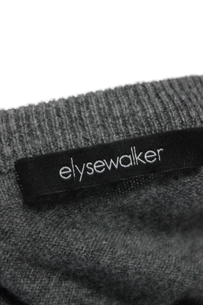 Elyse Walker Women Gray Cashmere Crewneck Pullover Short Sleeve Size XS