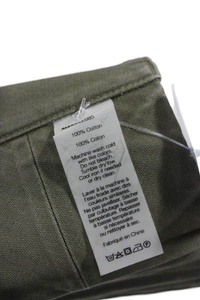 T Alexander Wang Womens Camisole V-Neck Green 100% Cotton Sleeveless Size 2