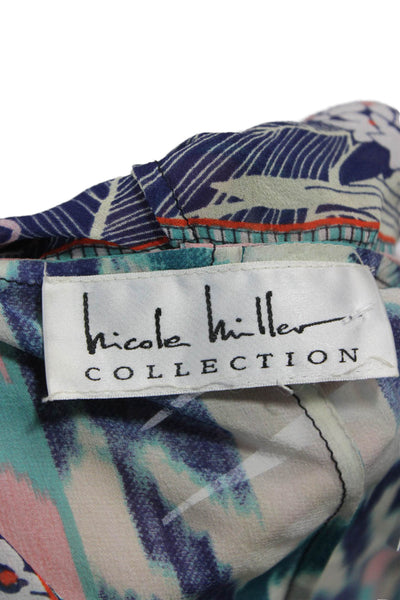 Nicole Miller Collection Women Kimono Floral V-Neck Long Sleeve Blouse Size S