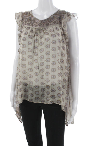 Zara Womens Multicolor Geometric Tunic Blouse Sleeveless Size M