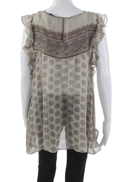 Zara Womens Multicolor Geometric Tunic Blouse Sleeveless Size M