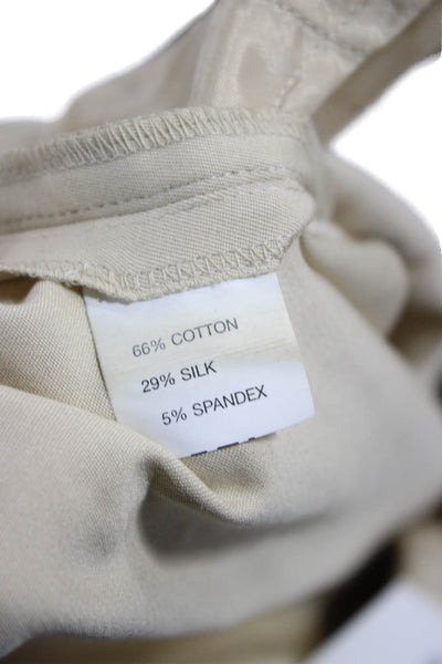 Magaschoni Womens Beige Capri Pants 66% Cotton Button Closure Size 6
