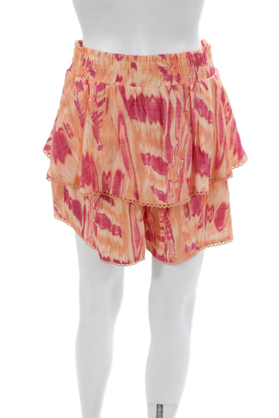 Nicole Miller Womens Hot Pants Multicolor Batik Bohemian Polyester Blend Size S
